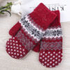 Wholesale Double Layer Thick Warm Pack Mittens Wool Gloves