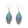 Wholesale Carved Water Drop Turquoise Alloy Earrings