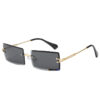 Wholesale PC Frameless Cut Edge Square Sunglasses