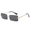 Wholesale PC Frameless Cut Edge Square Sunglasses