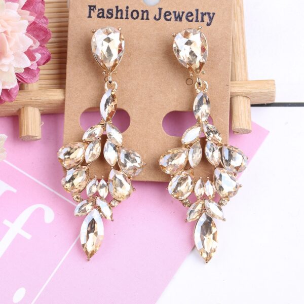 12178039961_1953434383 Wholesale Crystal Rhombus Zinc Alloy Earrings