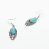 Wholesale Carved Water Drop Turquoise Alloy Earrings