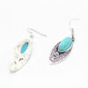 Wholesale Carved Water Drop Turquoise Alloy Earrings