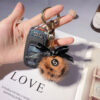 12245020976_1778625149 Wholesale Alloy Leopard Print Mink Hair Ball Key Chain