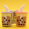 Wholesale Imitation Pearl Milk Tea PVC Soft Plastic Creative Key Chain