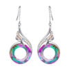 Wholesale Colorful Crystal Peacock Gradient Copper Earrings