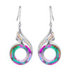 Wholesale Colorful Crystal Peacock Gradient Copper Earrings