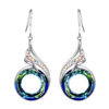 Wholesale Colorful Crystal Peacock Gradient Copper Earrings