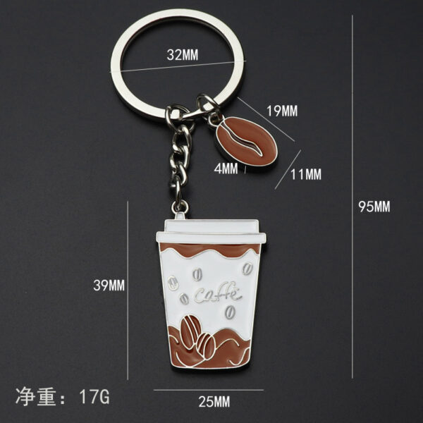 Wholesale Flat Simulation Coffee Mug Keychains