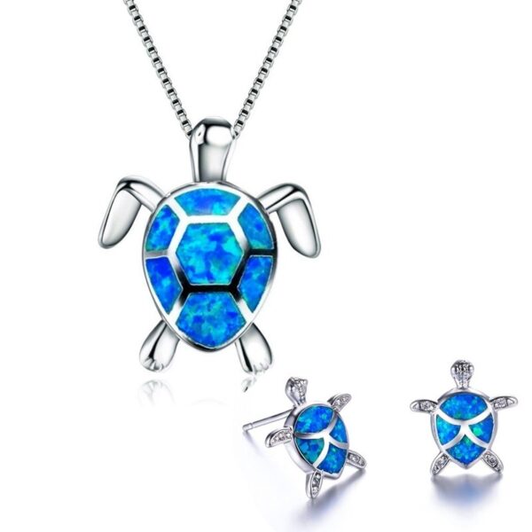 12312825504_384232189 Wholesale Turtle Alloy Necklaces Jewelry Set