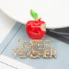 12338568690_795236357 Wholesale Christmas Ornaments Fashion Apple Alloy Brooch