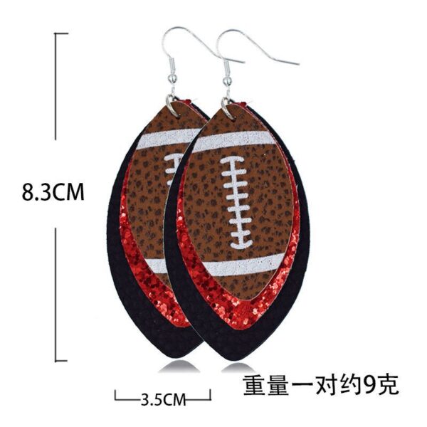 Wholesale Three Layer Rugby Earrings