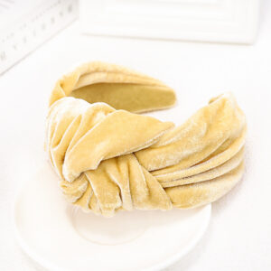 Yellow gold velvet wide headband