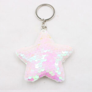 Stars-Magic White / Sequined keychain-single ring buckle