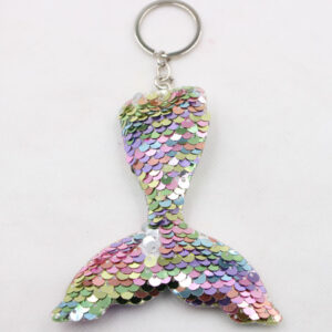 Fish Tail-Phantom Color / Sequined keychain-single ring buckle