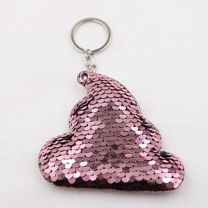Stool-Pink / Sequined keychain-single ring buckle