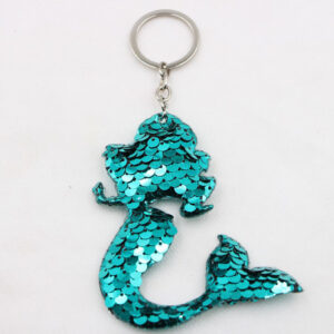 Mermaid-Green / Sequined keychain-single ring buckle