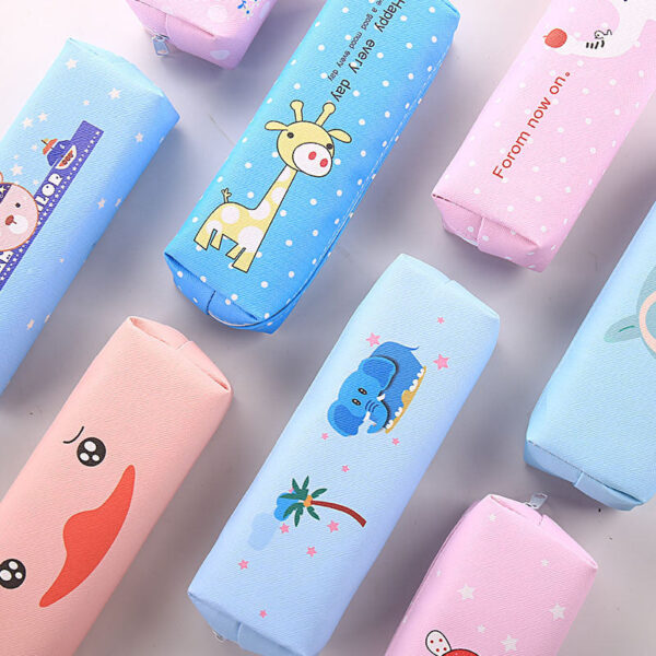 Wholesale Cute Animal Cartoon Square PU Pencil Case Cute Animal Stationery Bag Multifunctional Student Pencil Case
