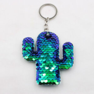 Cactus-Green / Sequined keychain-single ring buckle