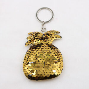 Pineapple-Golden / Sequined keychain-single ring buckle
