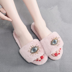 Wholesale Devil Eye Plush Slippers