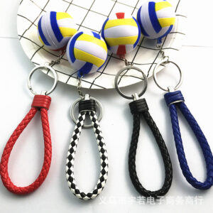 Wholesale Simulation Volleyball Keychain PU Leather Rope