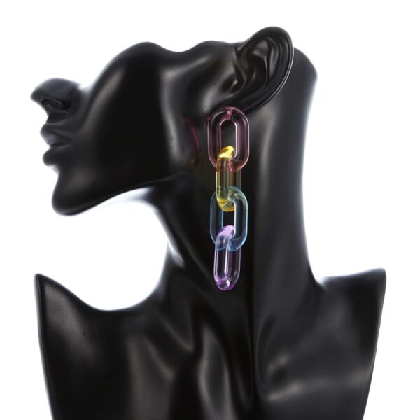Wholesale Colorful Transparent Jelly Chain Acrylic Earrings