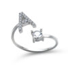 12460485958_930893871 wholesale Alloy 26 Letter Diamond Open Adjustable Ring