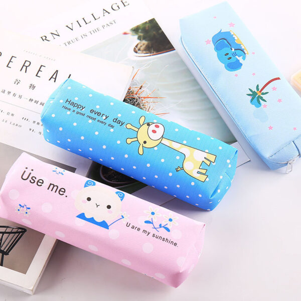 Wholesale Cute Animal Cartoon Square PU Pencil Case Cute Animal Stationery Bag Multifunctional Student Pencil Case