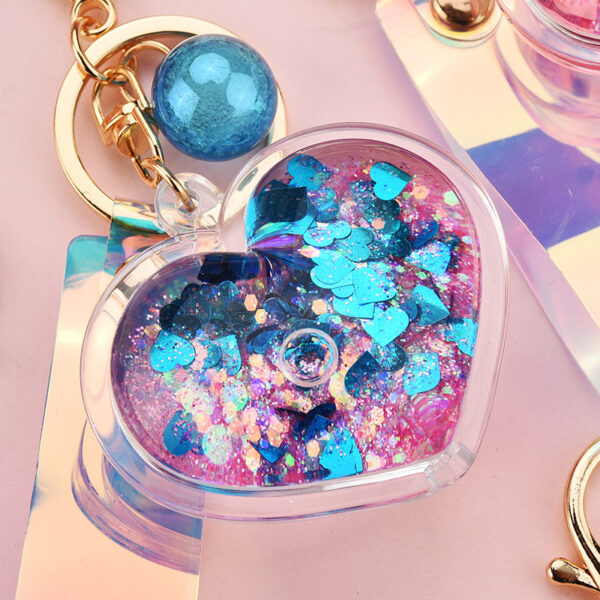 12482713342_1340153932 Wholesale Acrylic Oil Bottle Quicksand Love Keychain