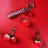 Wholesale Metal Strawberry Bell Keychain