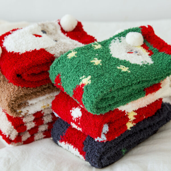 Wholesale Christmas Socks with Plush and Thick Sleep Socks