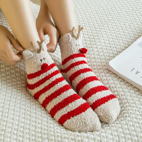 Wholesale Christmas Socks with Plush and Thick Sleep Socks