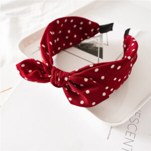 Red dot rabbit ears headband