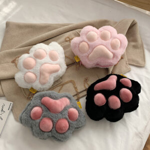 Wholesale Cartoon Three-dimensional Cat Paw Plush Bag