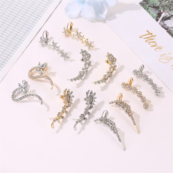 Wholesale Single Butterfly Crystal Ear Clip Alloy Earrings