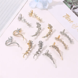12608041954_2130544268 Wholesale Single Butterfly Crystal Ear Clip Alloy Earrings