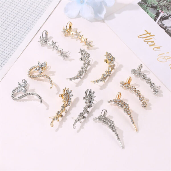 Wholesale Single Butterfly Crystal Ear Clip Alloy Earrings