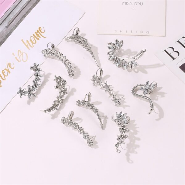 Wholesale Single Butterfly Crystal Ear Clip Alloy Earrings