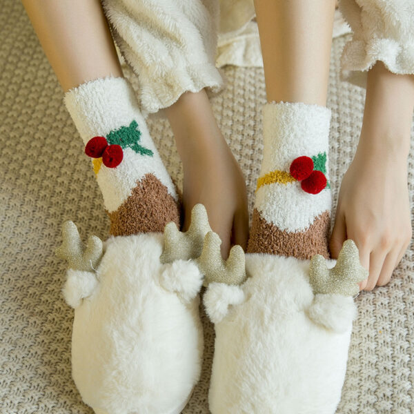 Wholesale Christmas Socks with Plush and Thick Sleep Socks