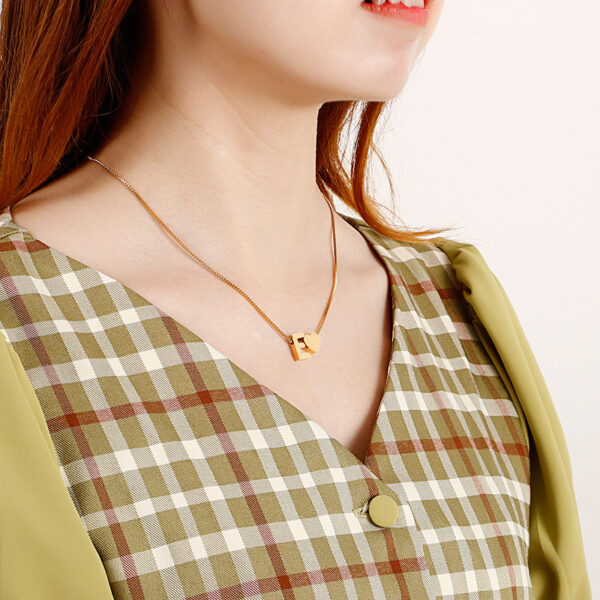 Wholesale Peach Heart 26 Letters Gold Plated Necklaces