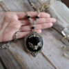 Wholesale Halloween Animal Bat Black Gemstone Alloy Necklace
