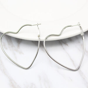 Wholesale Wire Metal Large Heart Shaped Hollow Earrings