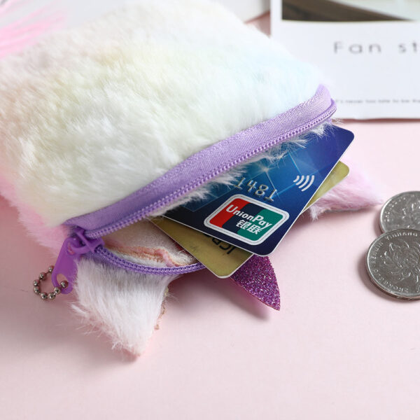 12633372842_846183141 Wholesale Square Cartoon Unicorn Plush Coin Purse