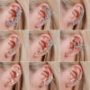 Wholesale Single Butterfly Crystal Ear Clip Alloy Earrings