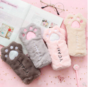Wholesale Cat Paw Plush Pencil Bag