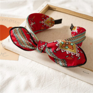 Square Red Rabbit Ears Headband