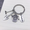 Wholesale Gardener Rake Iron Spade Kettle Alloy Keychains