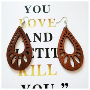 12671726008_125639122 Wholesale Water Drop Shaped Wood Earrings