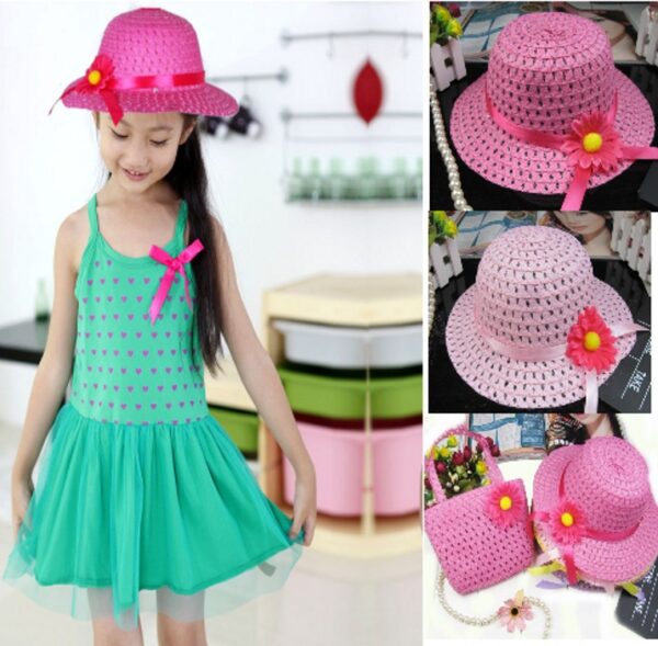 Wholesale Kids Sunflower Straw Hat